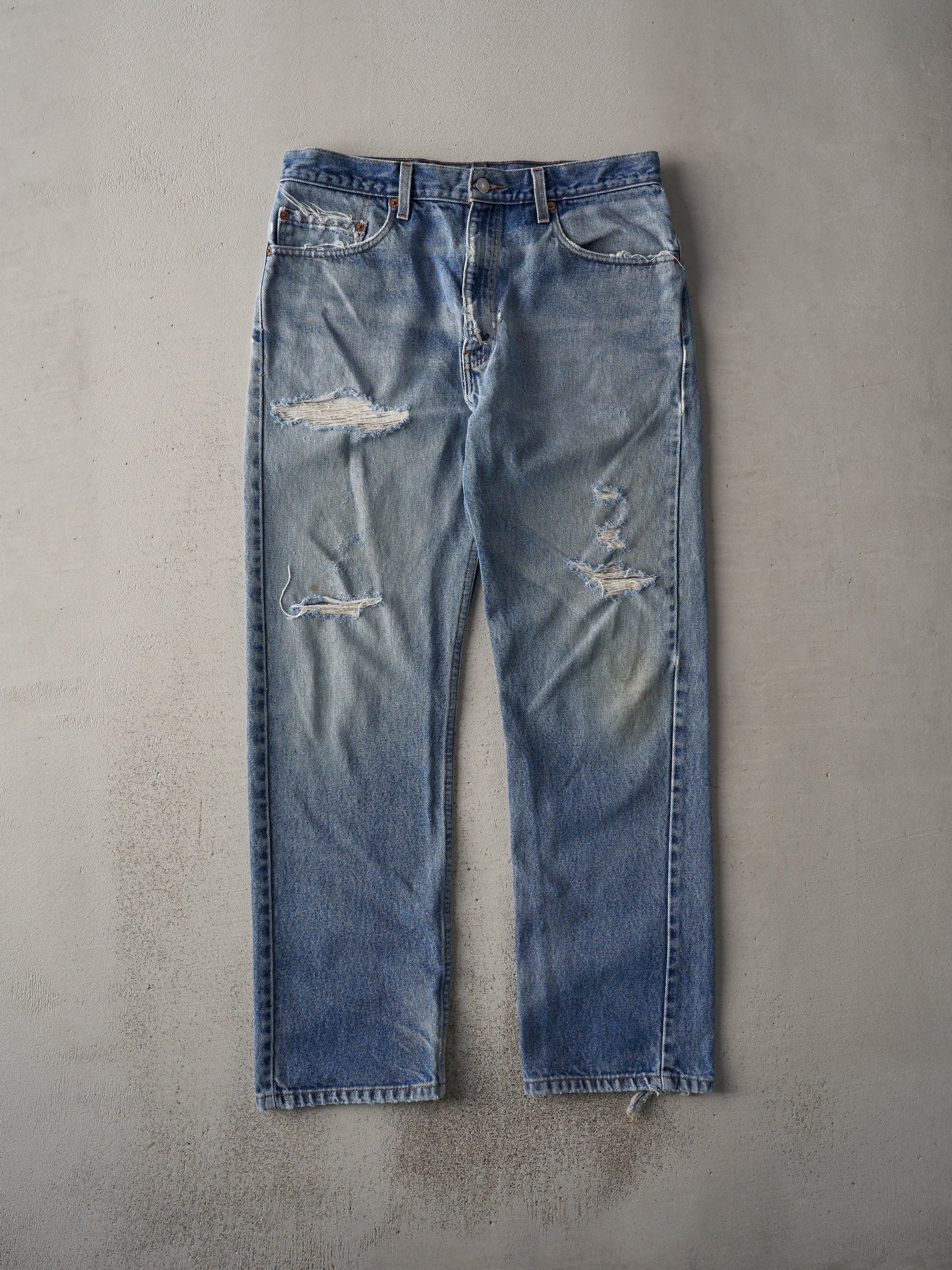 Vintage 90s Mid Wash Distressed Levi's 505 Jeans (34x29)