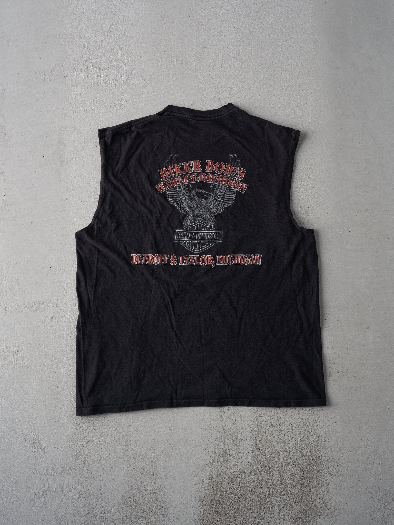 Vintage Y2K Black Detroit & Taylor Harley Davidson Tank (L)