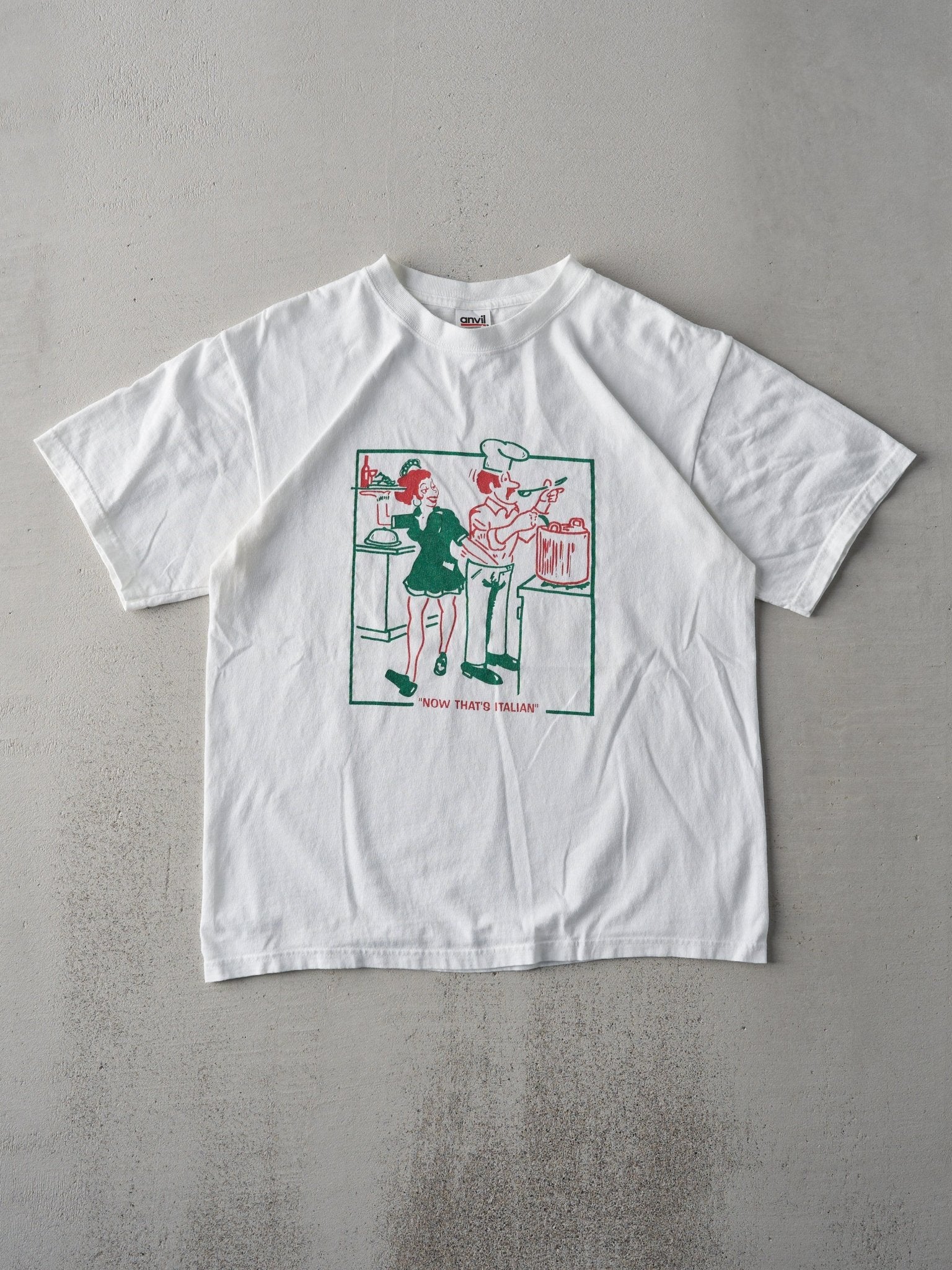 Vintage Y2K White "Now That's Italian" Tee (M)