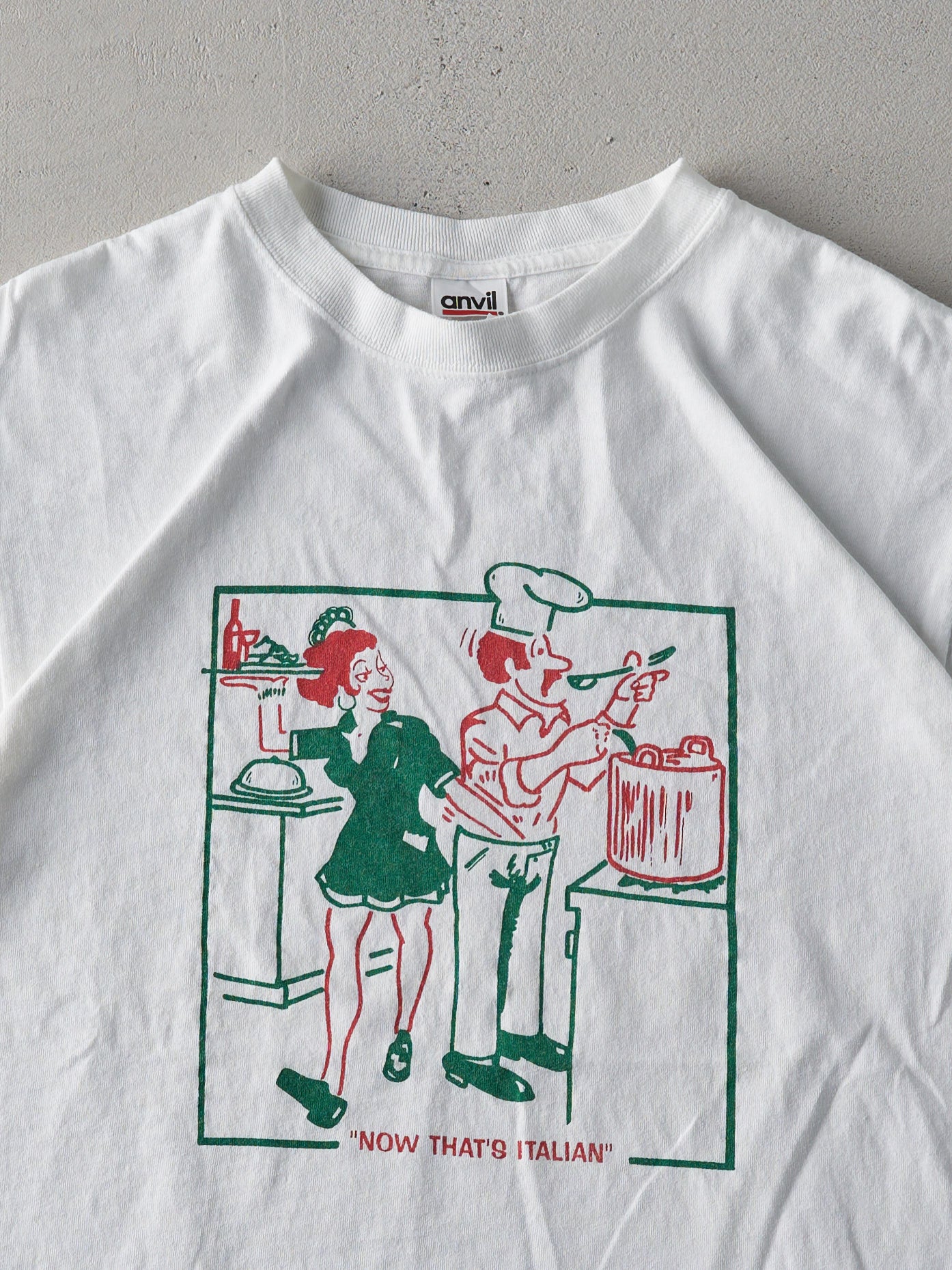 Vintage Y2K White "Now That's Italian" Tee (M)