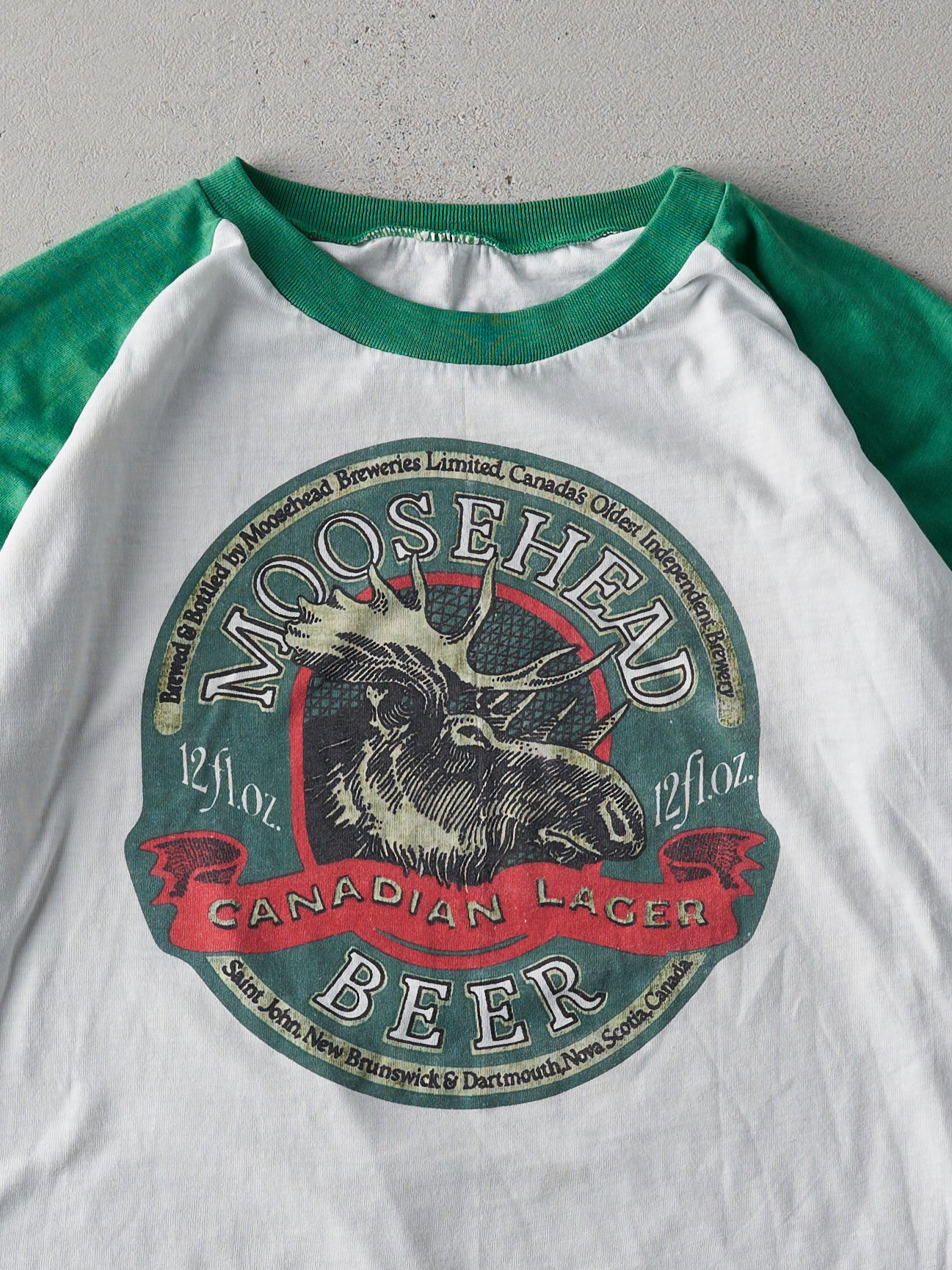 Vintage 90s White and Green Moosehead Beer Long Sleeve (M/L)