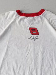 Vintage 90s Red and White Budweiser Dale Jr Racing Tee (XL)