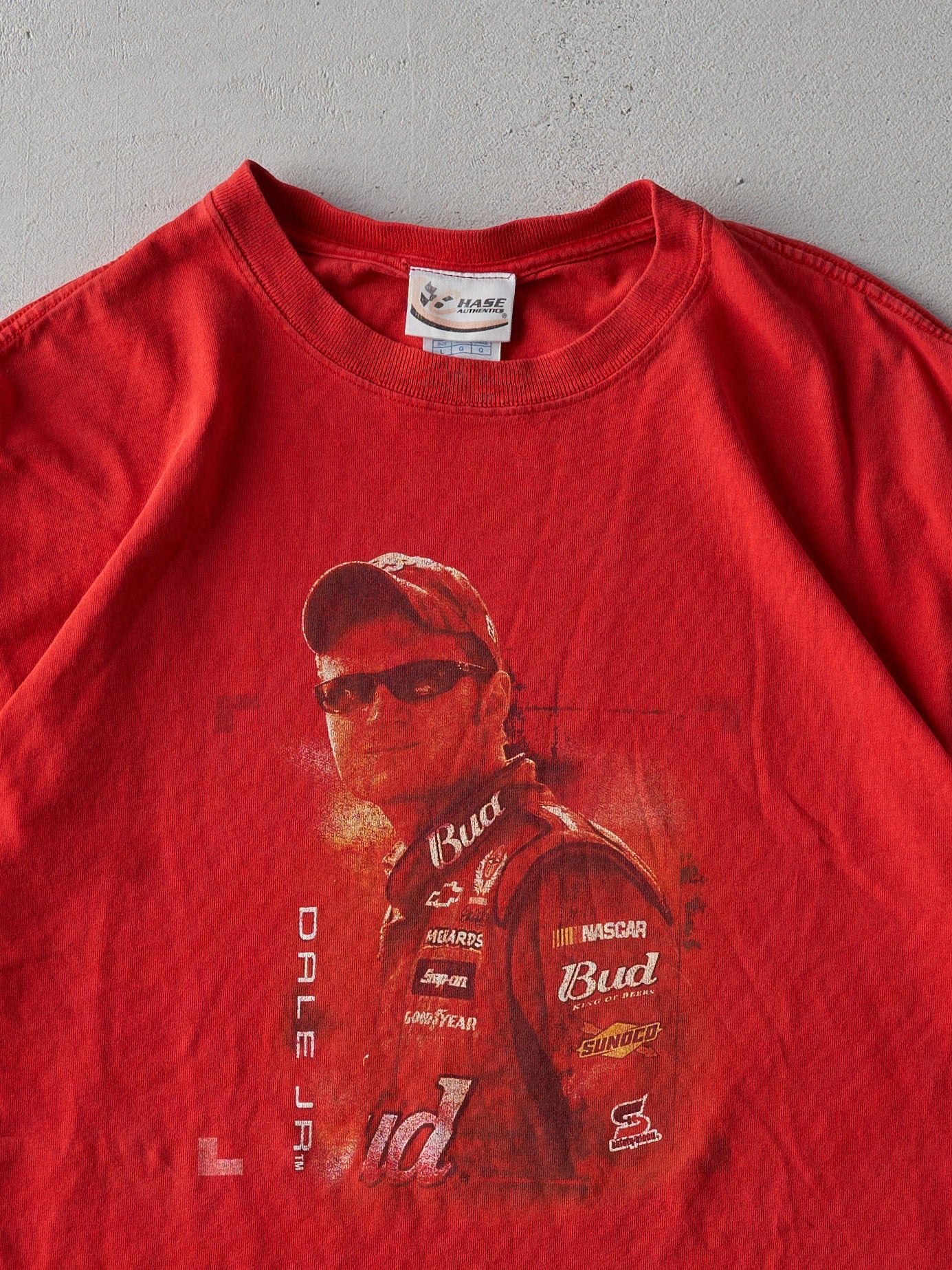 Vintage Y2K Red Dale Jr Budweiser Racing Tee (M)