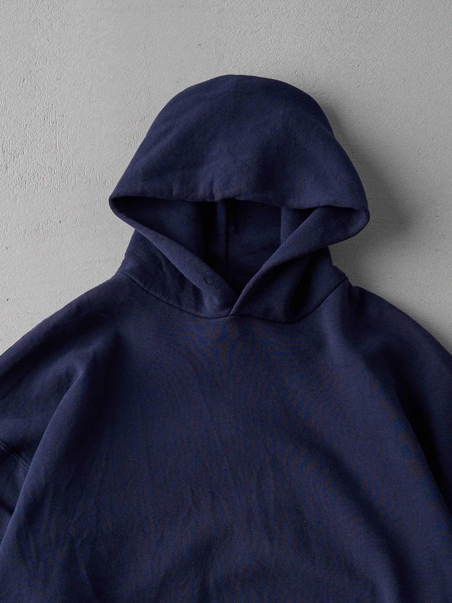 Vintage 90s Navy Russell Athletics Boxy Blank Hoodie (XL)