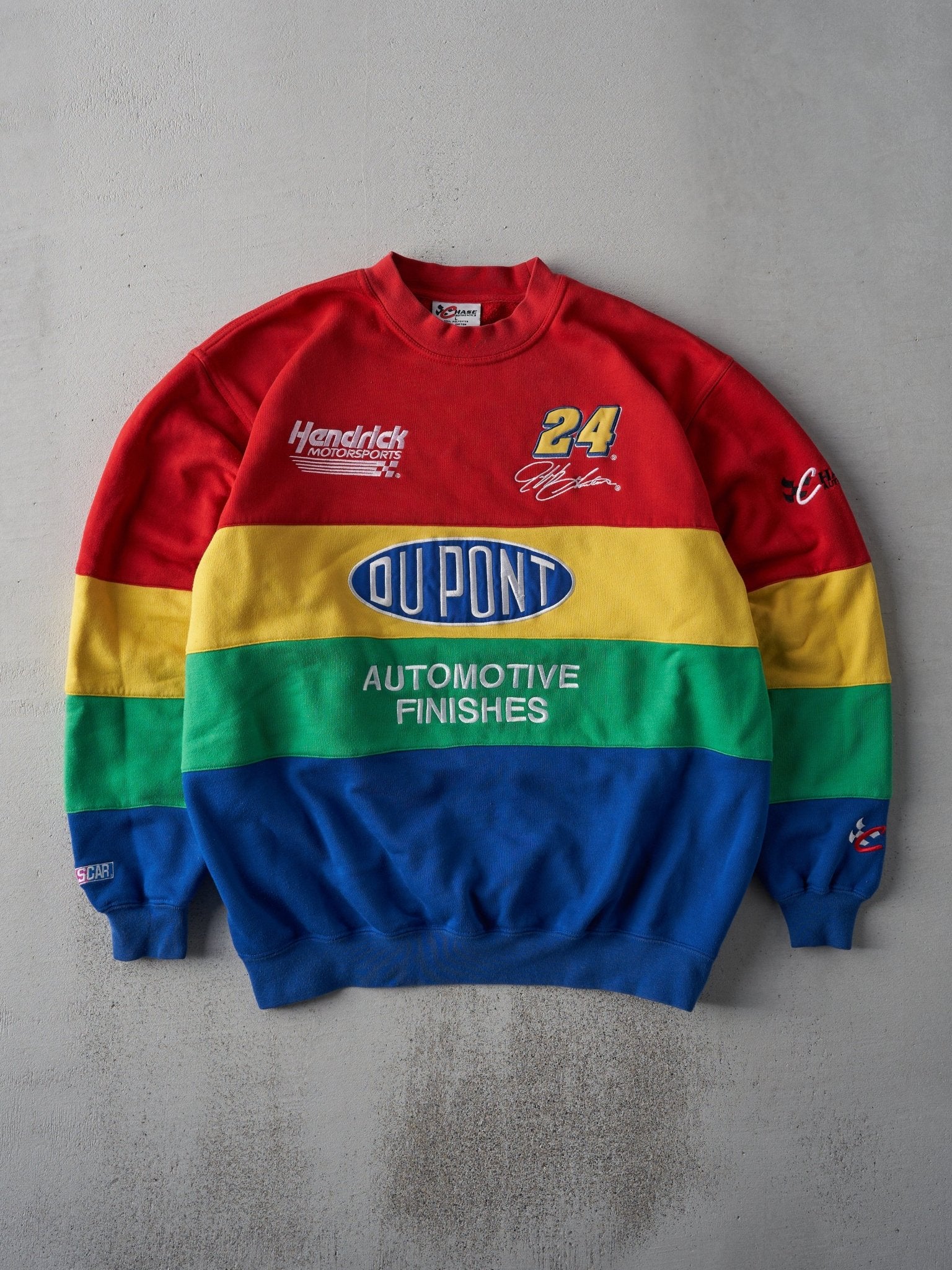 Vintage 90s Colour Block Jeff Gordon Nascar Crewneck (XL)