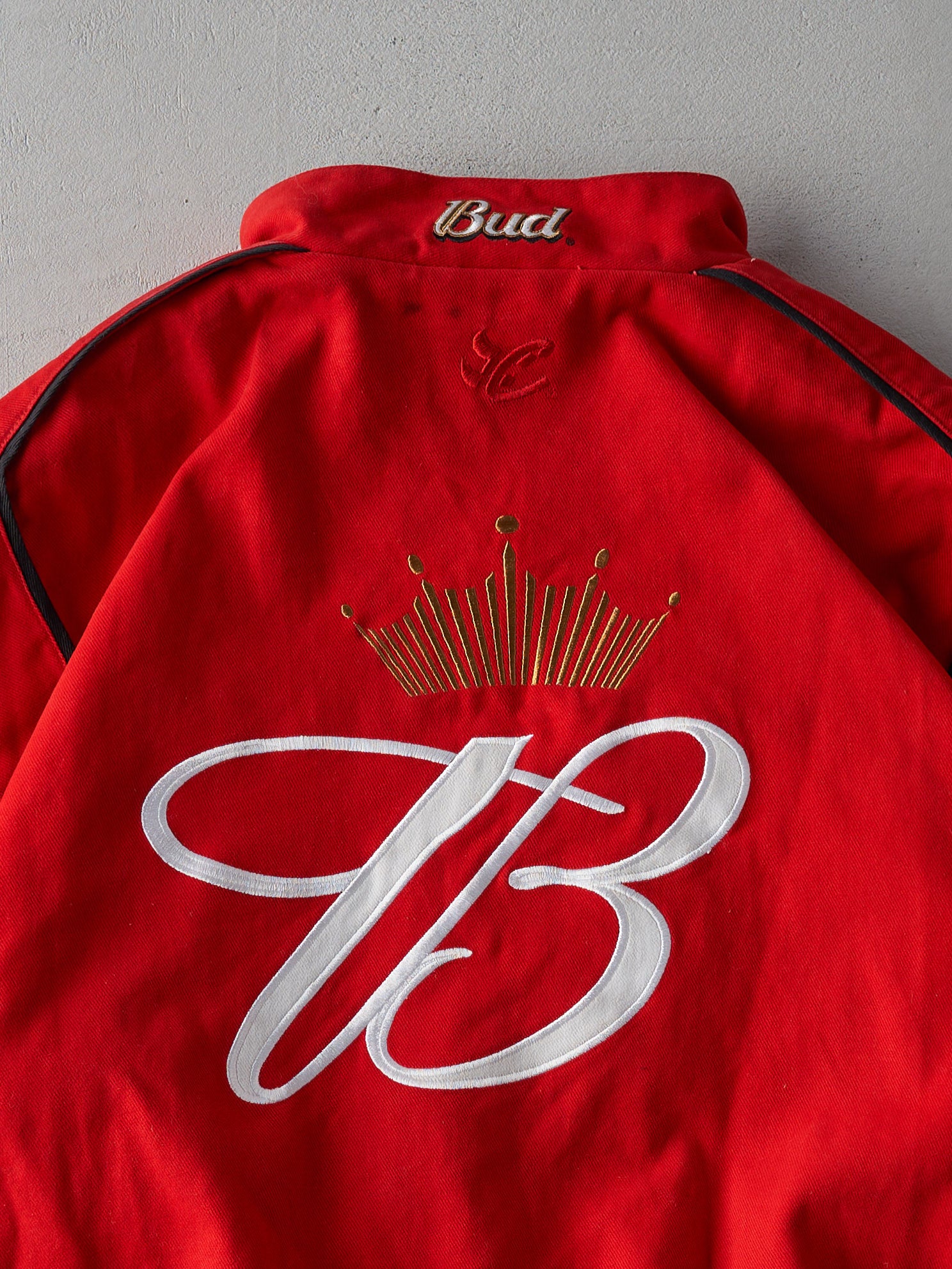 Vintage 90s Red Chase Authentic Budweiser Racing Jacket (XL)