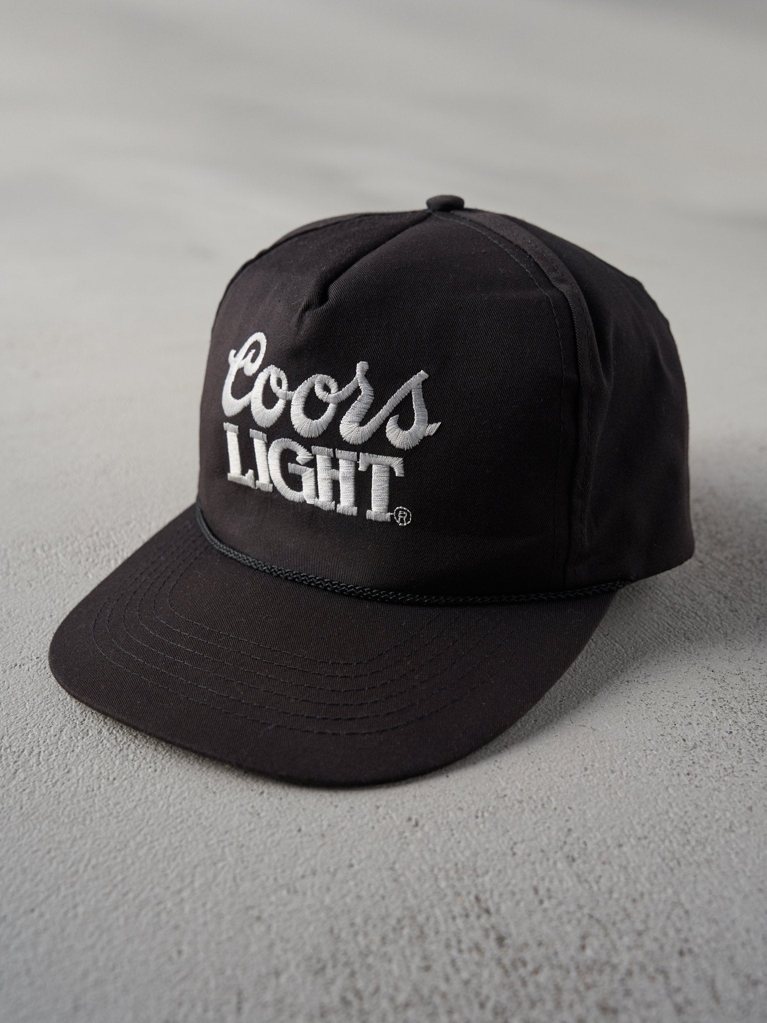 Vintage 80s Black Coors Light Snapback Hat