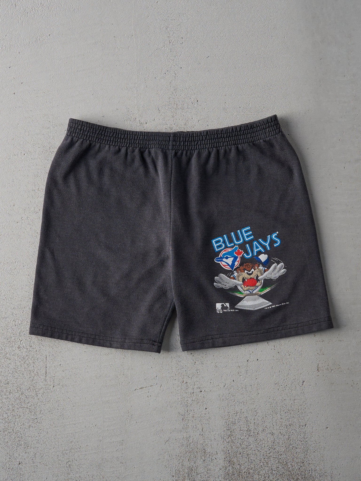 Vintage 93' Charcoal Grey RARE Looney Tunes/ Blue Jays Shorts (33x6.5)