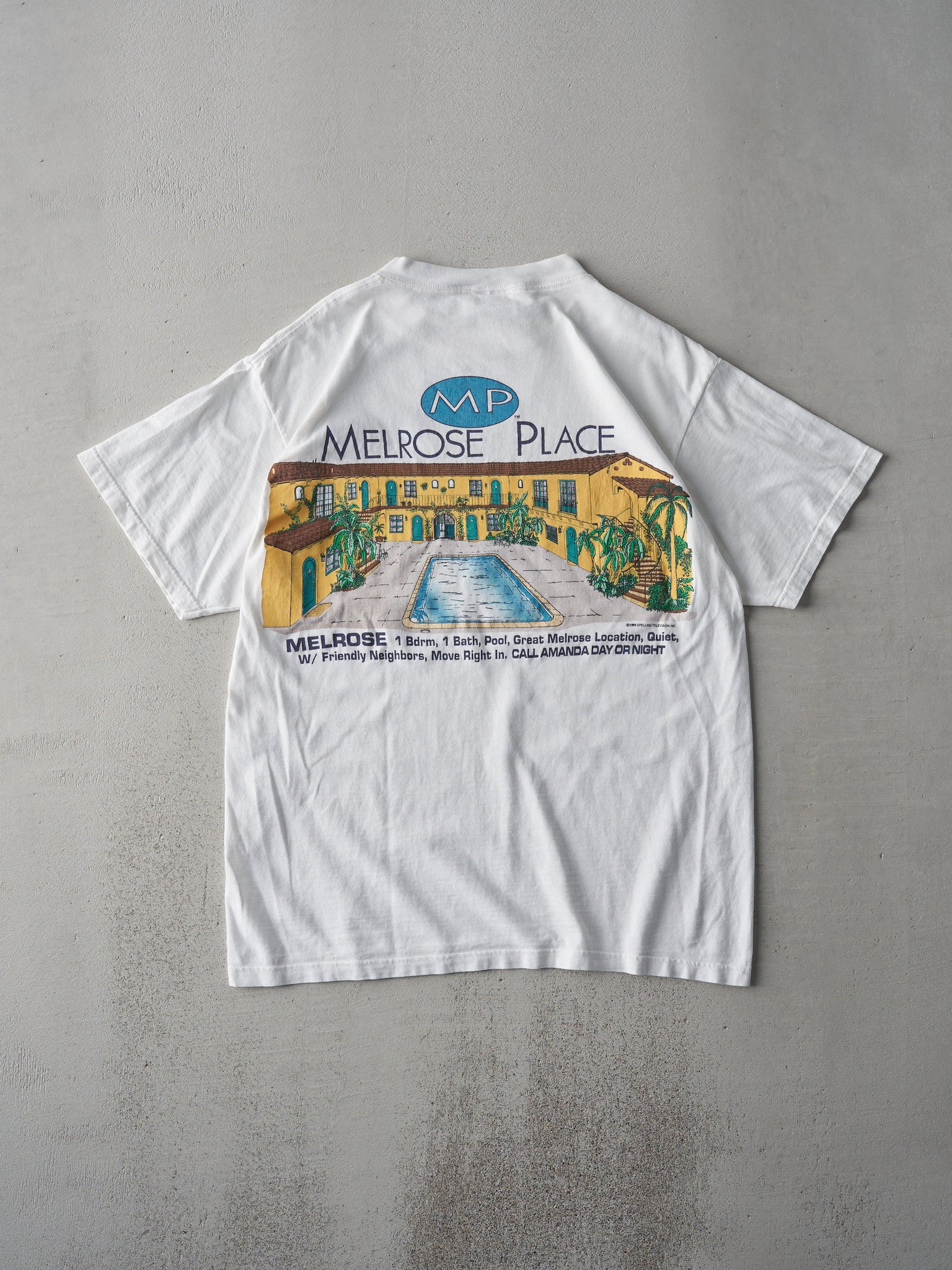 Vintage 94' White Melrose Place Tee (M)