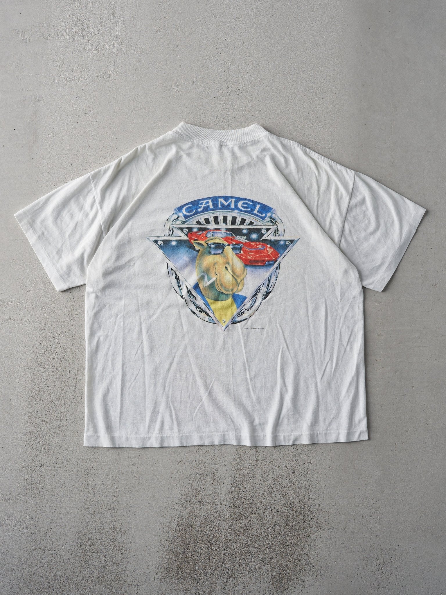Vintage 90s White RARE Camel Cigarette Single Stitch Tee (L)