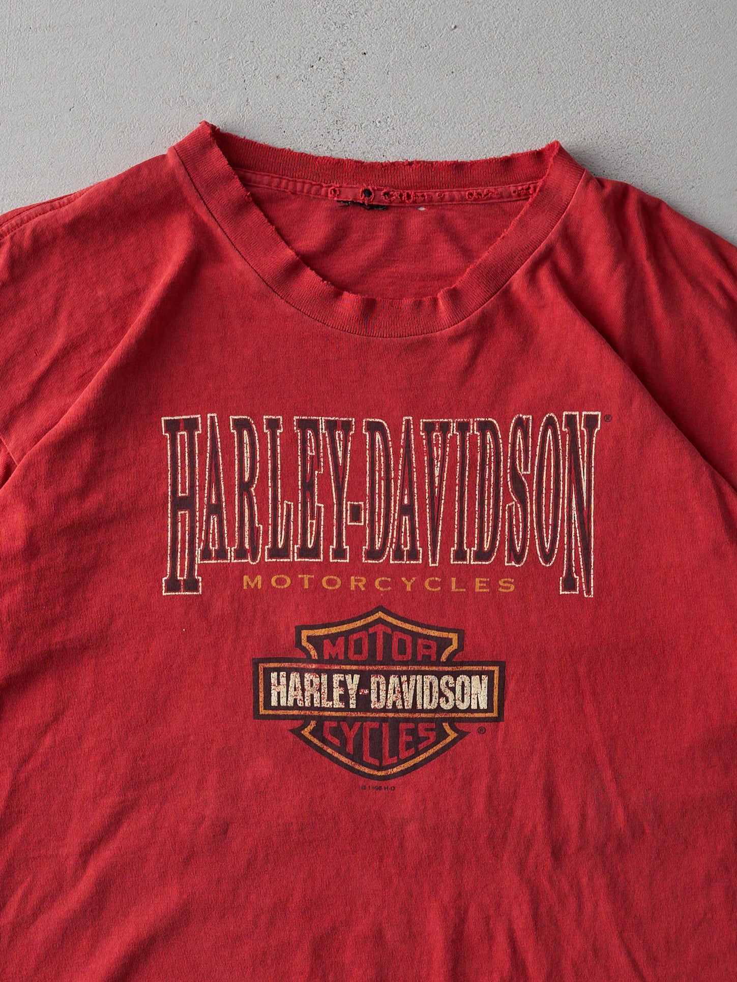 Vintage 96' Red Glendale Arizona Harley Davidson Single Stitch Tee (L)