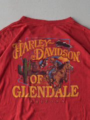 Vintage 96' Red Glendale Arizona Harley Davidson Single Stitch Tee (L)