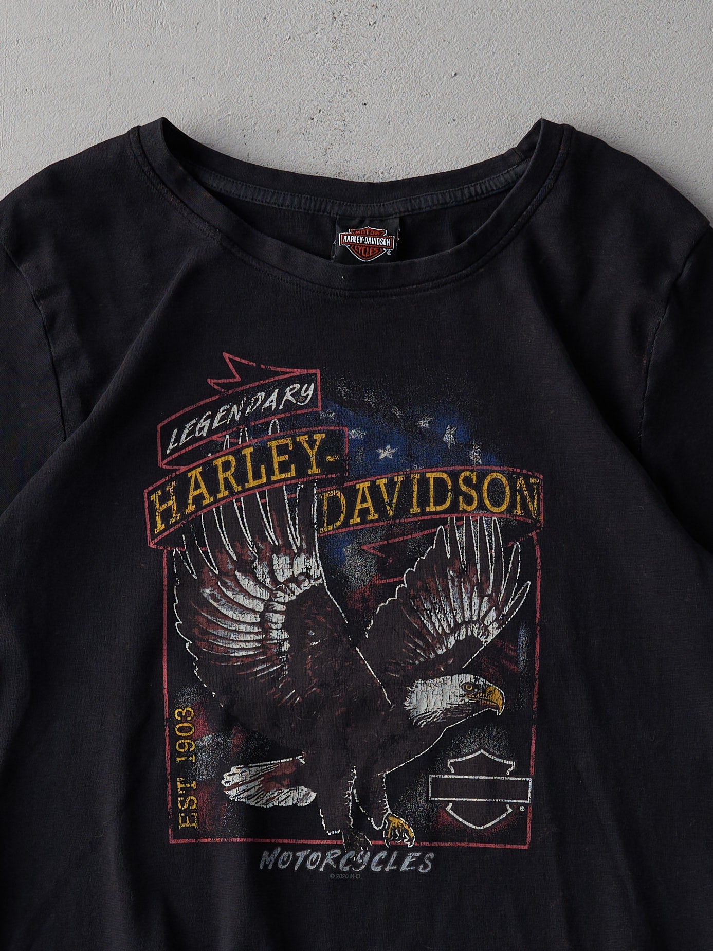 Faded Black Olympia Washington Harley Davidson Tee (M)