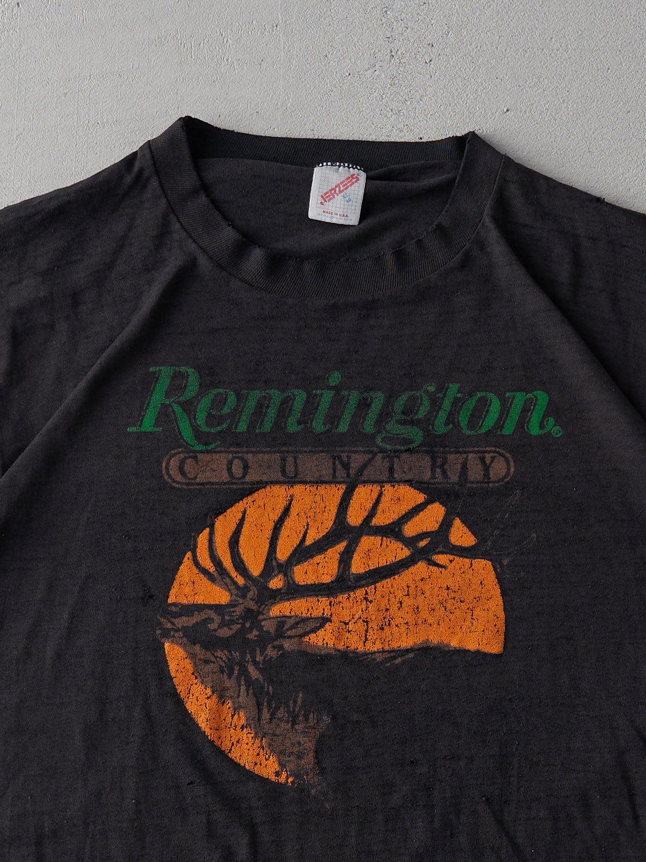 Vintage 80s Black Remington Country Single Stitch Tee (M)