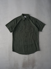 Vintage 70s Army Green Sears Tall Button Up Shirt (L)