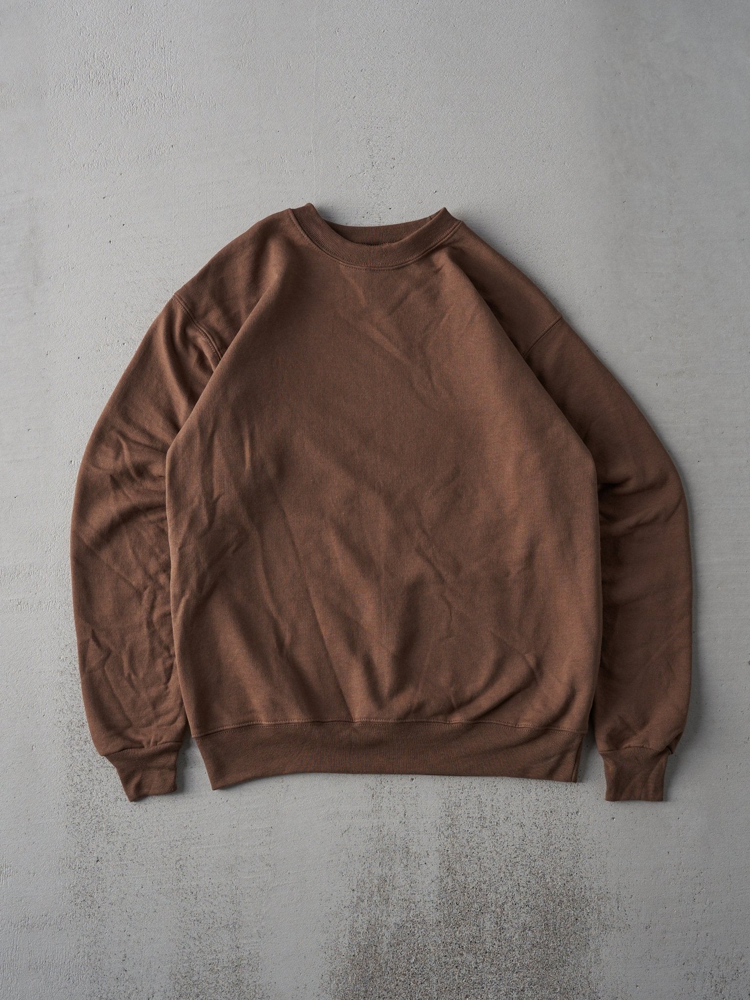 Vintage Y2K Faded Chocolate Brown Blank Crewneck (S/M)
