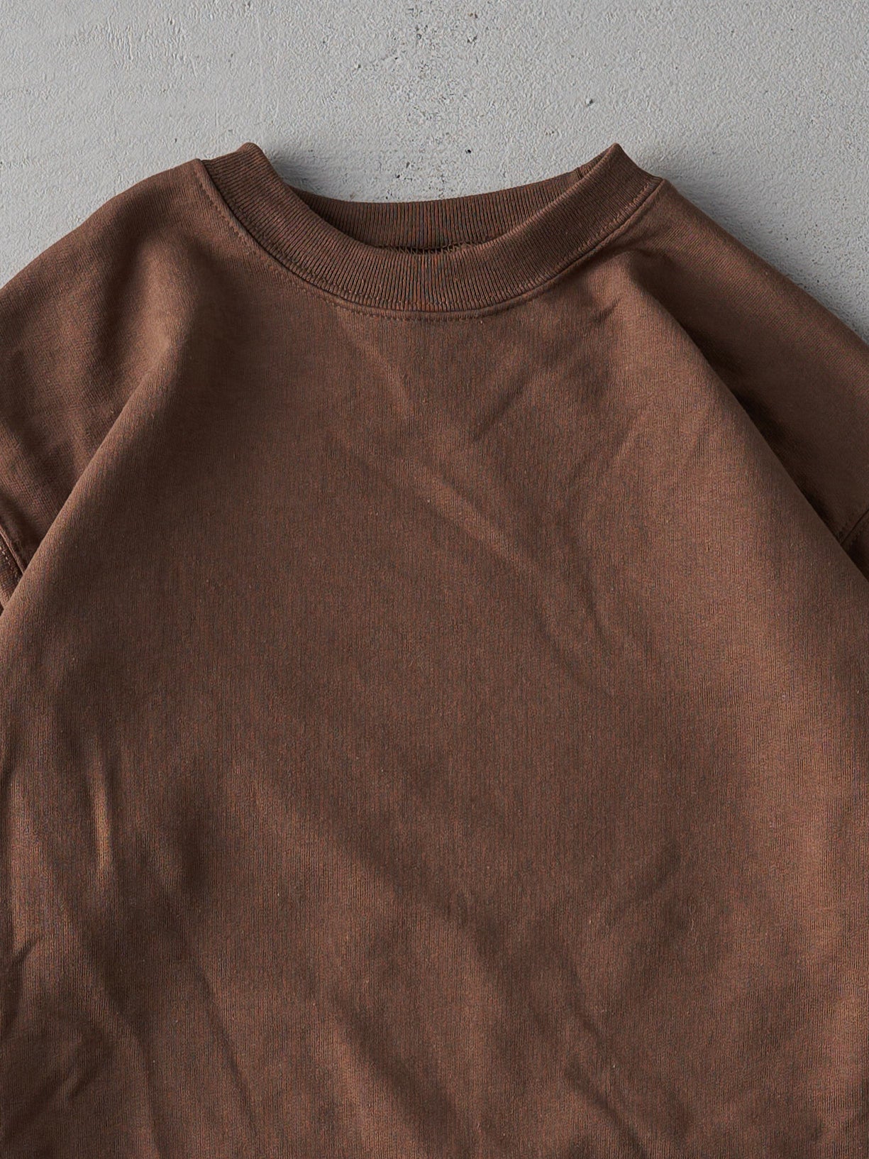Vintage Y2K Faded Chocolate Brown Blank Crewneck (S/M)