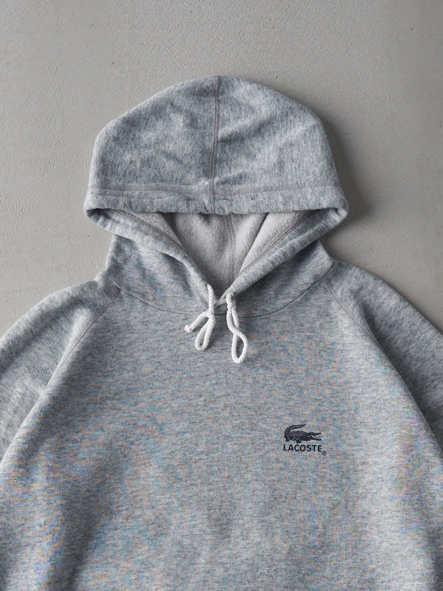 Vintage 80s Light Grey Lacoste Hoodie (L)