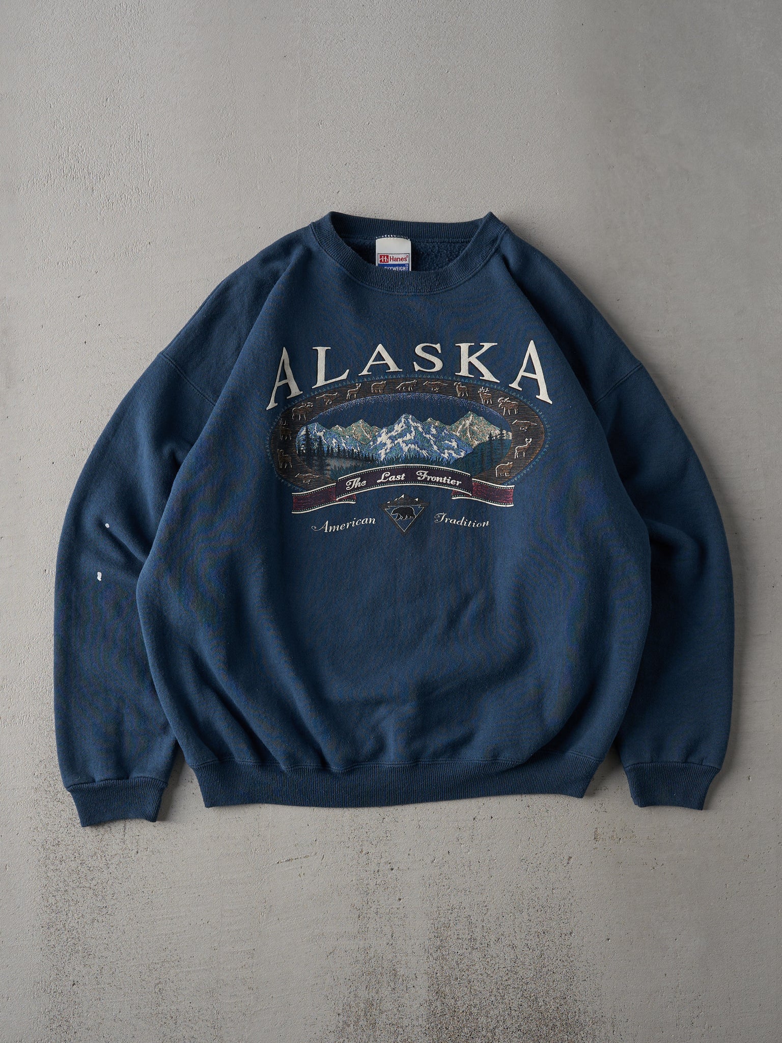 Vintage 90s Navy Blue Alaska Crewneck (L)