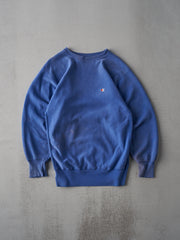 Vintage 90s Faded Blue Champion Blank Reverse Weave Crewneck (M)