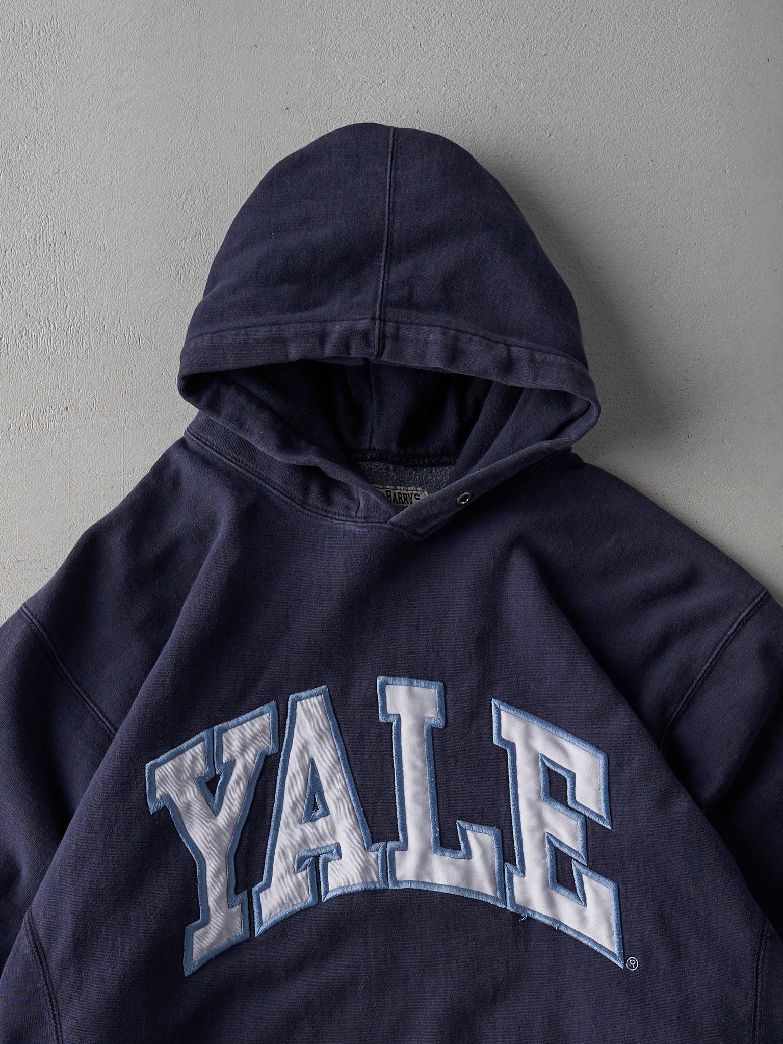 Vintage 90s Navy Blue Yale Embroidered Hoodie (XL)