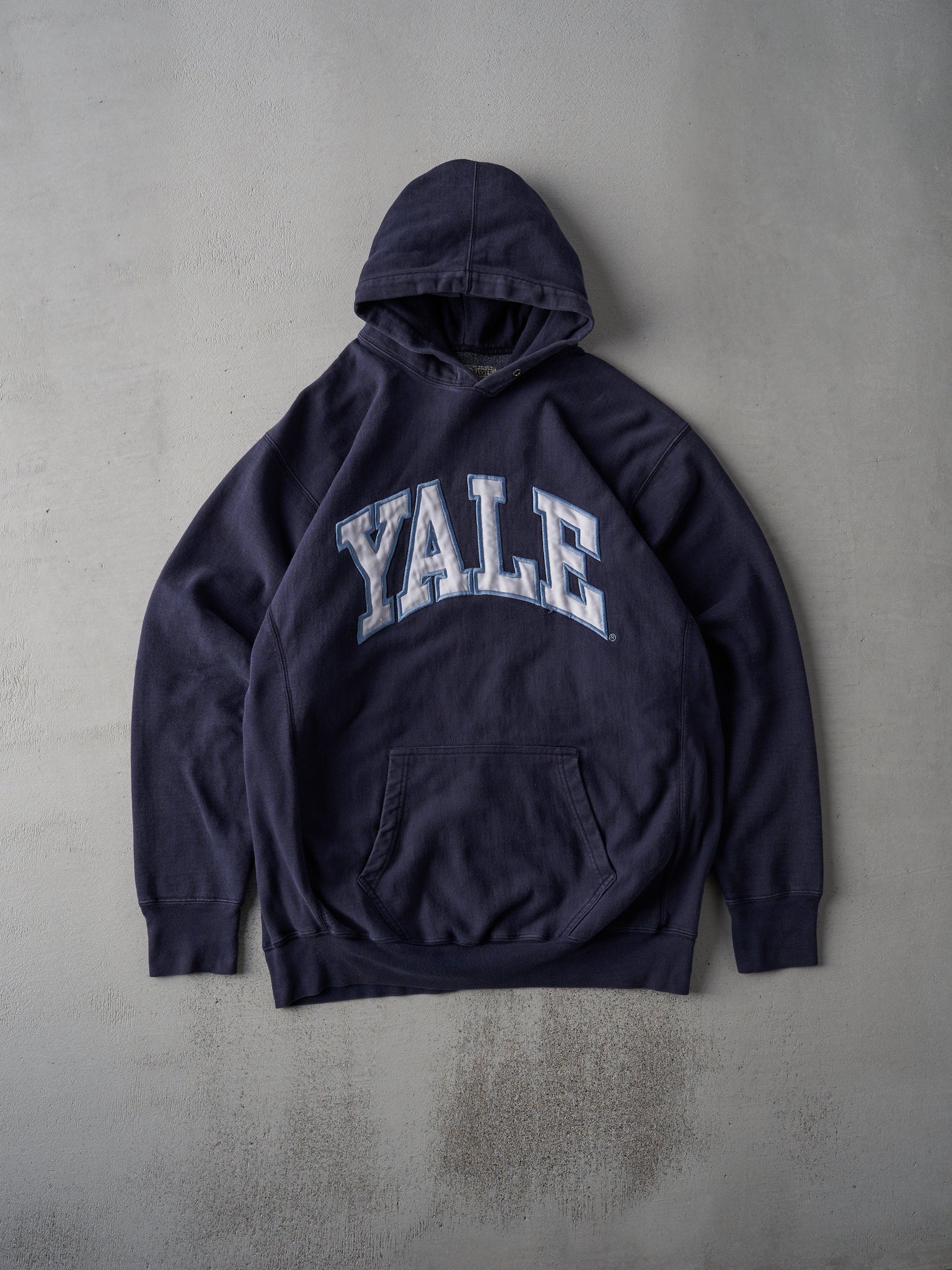 Vintage 90s Navy Blue Yale Embroidered Hoodie (XL)