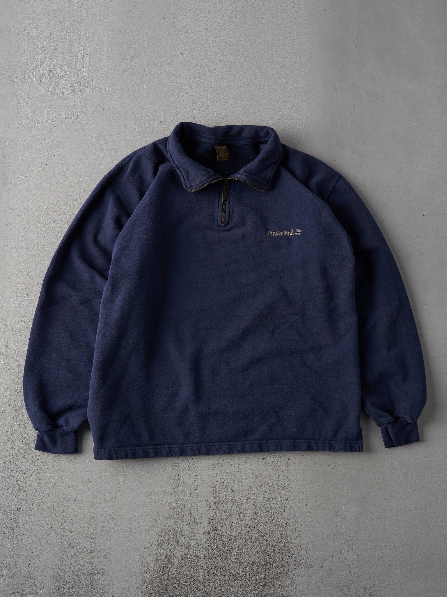 Vintage 90s Navy Blue Timberland Quarter Zip Crewneck (L)