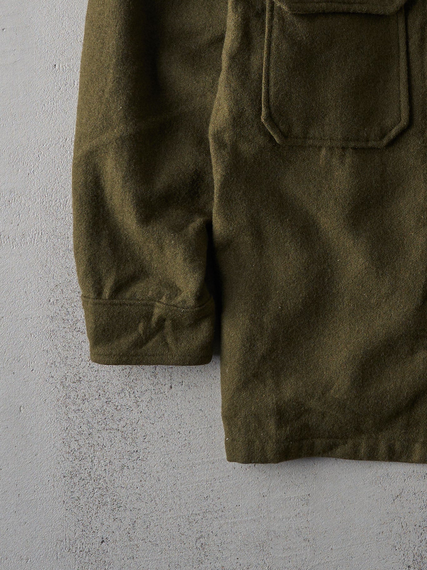 Vintage 80s Green Wool Military Jacket (M)