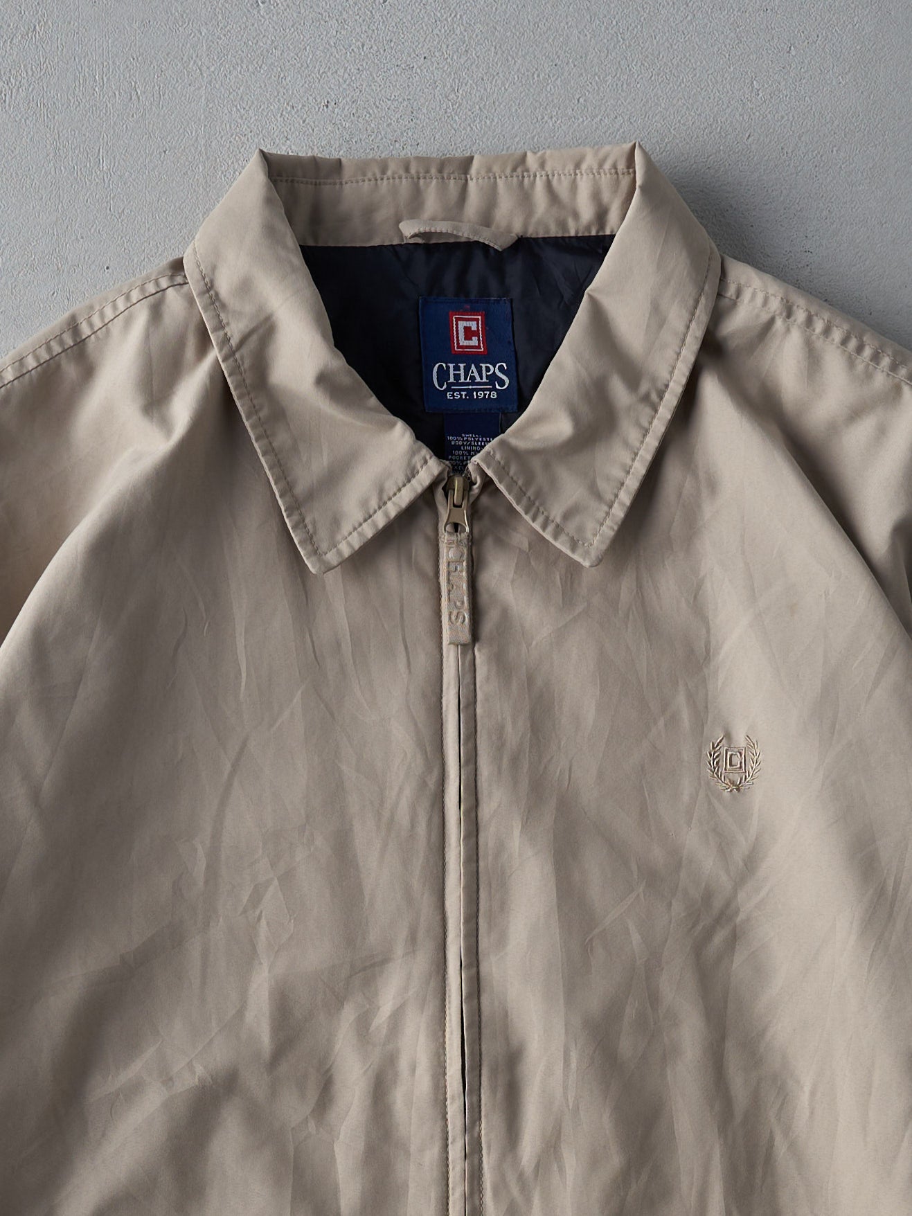 Vintage 90s Beige Chaps Harrington Jacket (L)