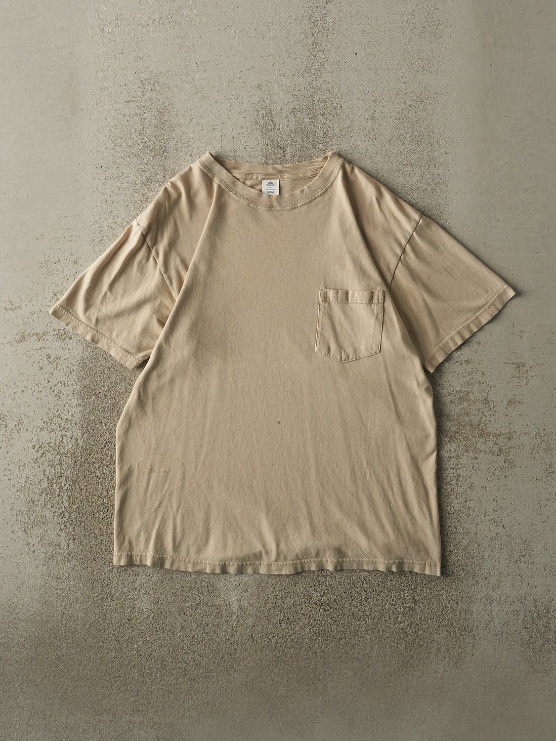 Vintage Y2K Beige Blank Pocket Tee (M/L)