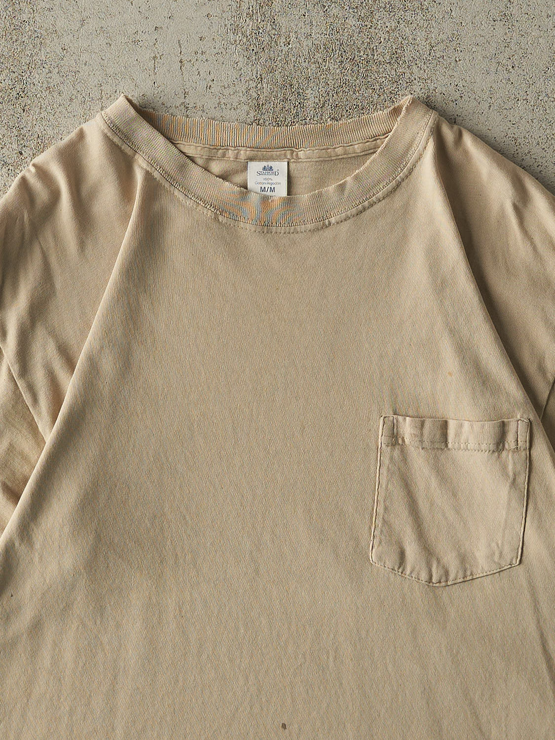 Vintage Y2K Beige Blank Pocket Tee (M/L)