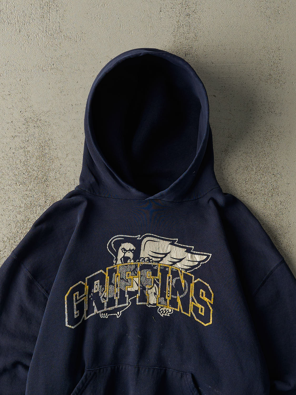 Vintage Y2K Navy Blue Russell Athletic Griffins Hoodie (S/M)