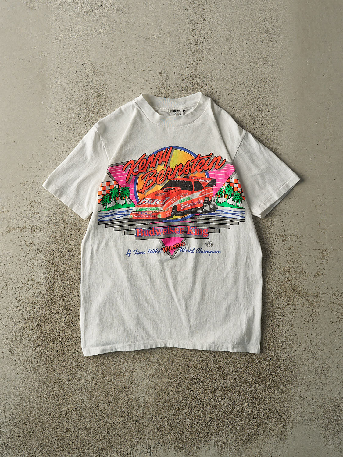 Vintage 89' White Kenny Bernstein Racing Tee (S/M)