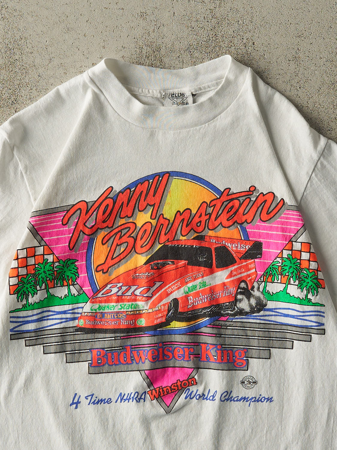 Vintage 89' White Kenny Bernstein Racing Tee (S/M)