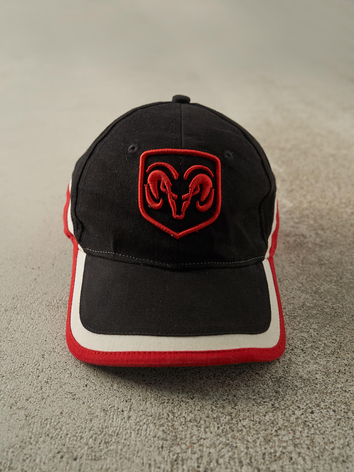 Vintage Y2K Black Dodge Embroidered Velcro Hat
