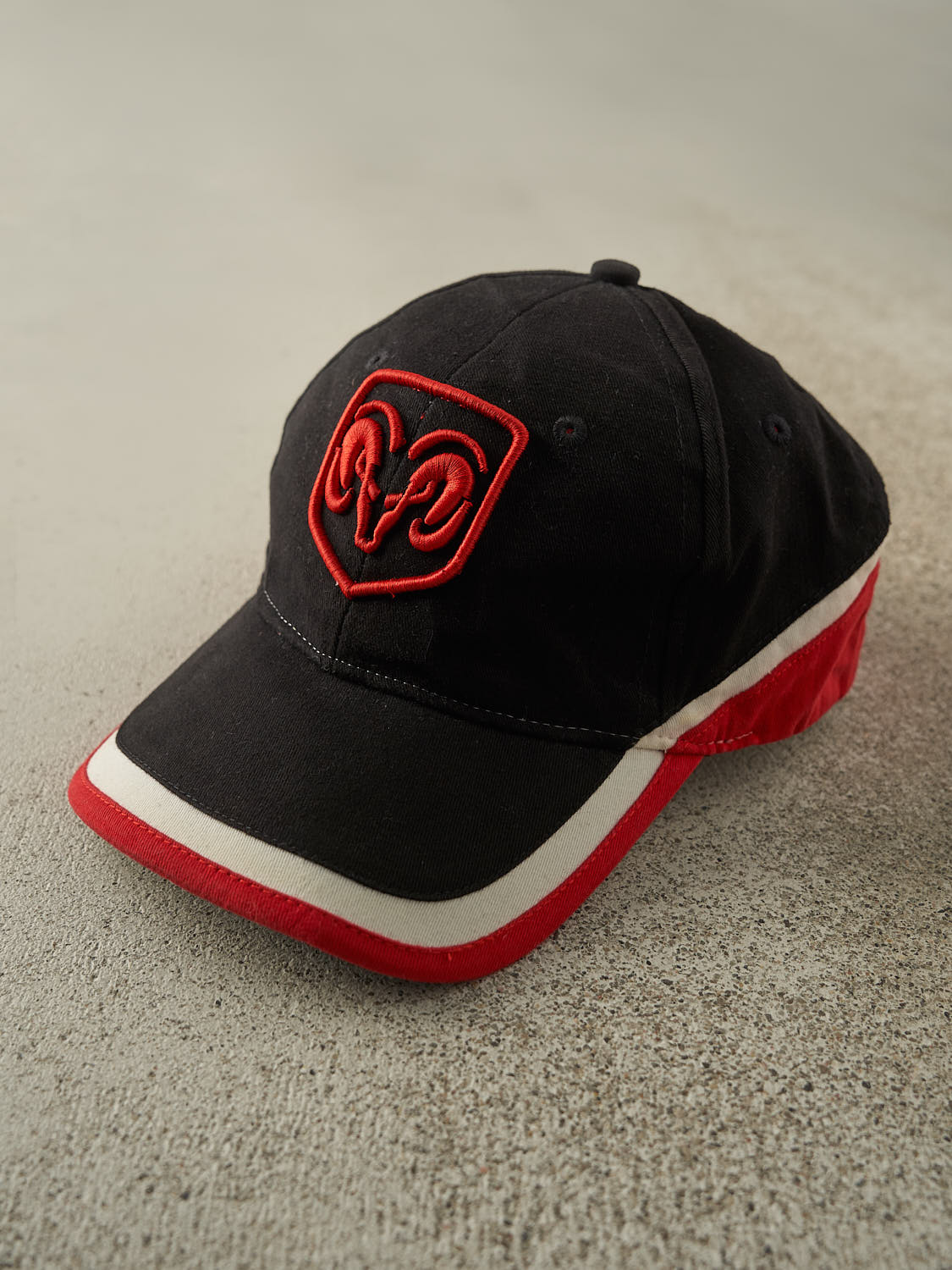 Vintage Y2K Black Dodge Embroidered Velcro Hat