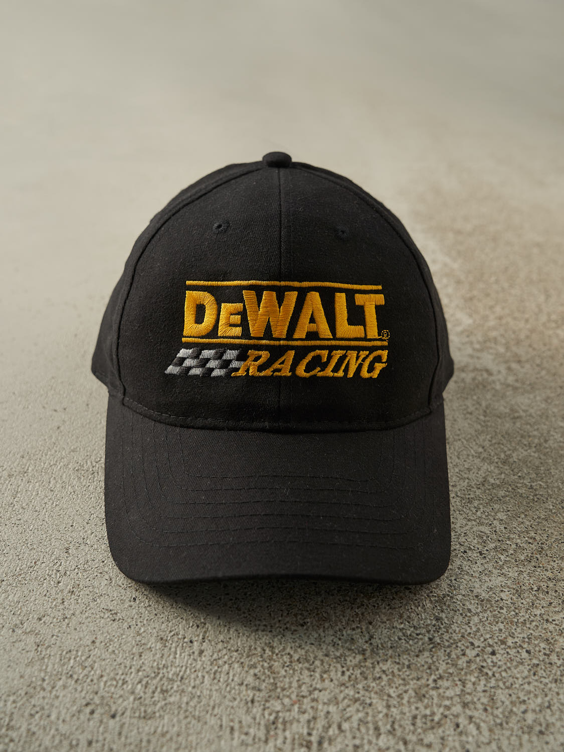 Vintage Y2K Black DeWalt Racing Embroidered Velcro Hat