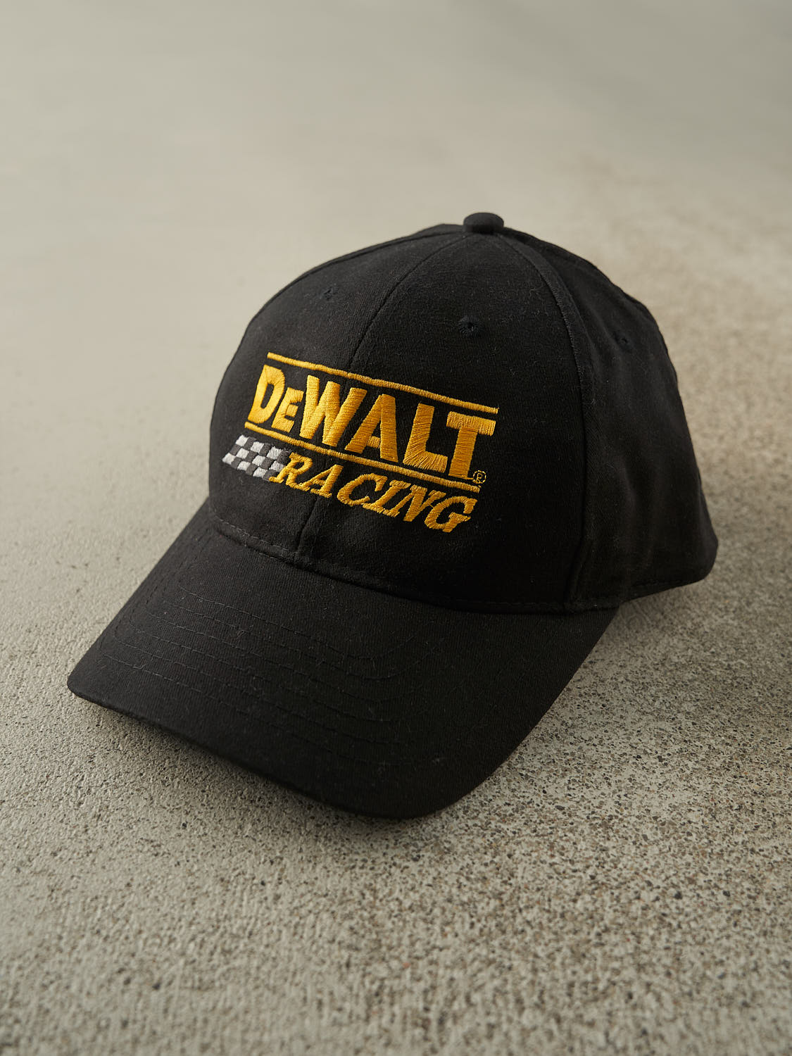 Vintage Y2K Black DeWalt Racing Embroidered Velcro Hat