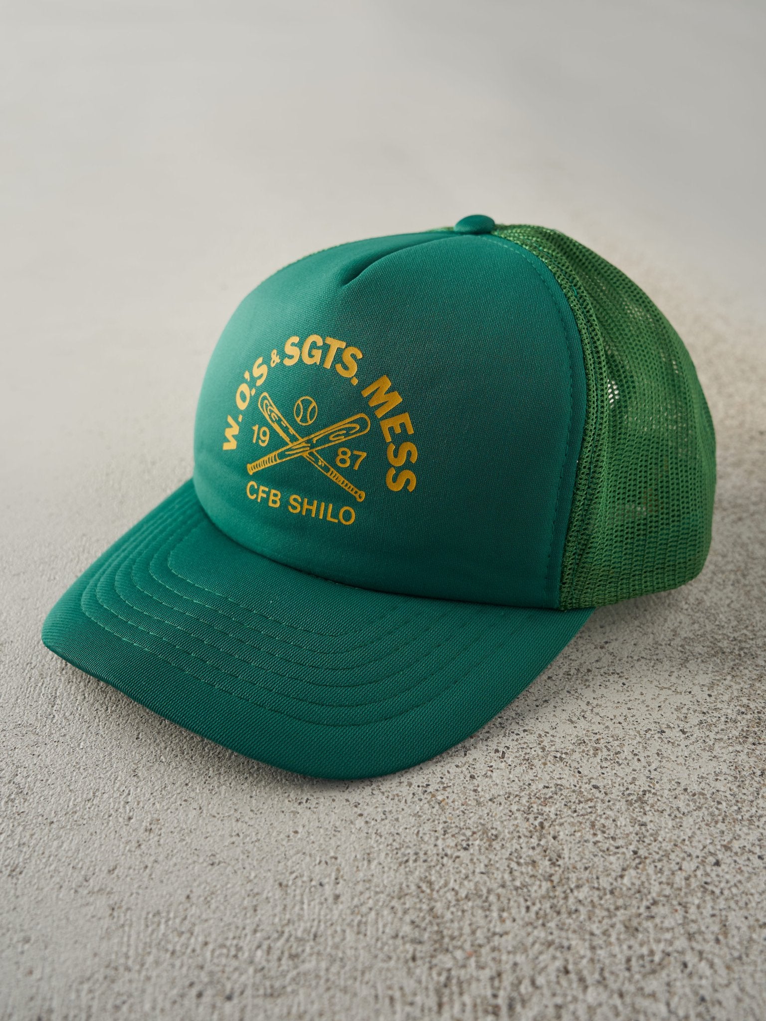 Vintage 87' Green Baseball CFB Shilo Foam Trucker Hat