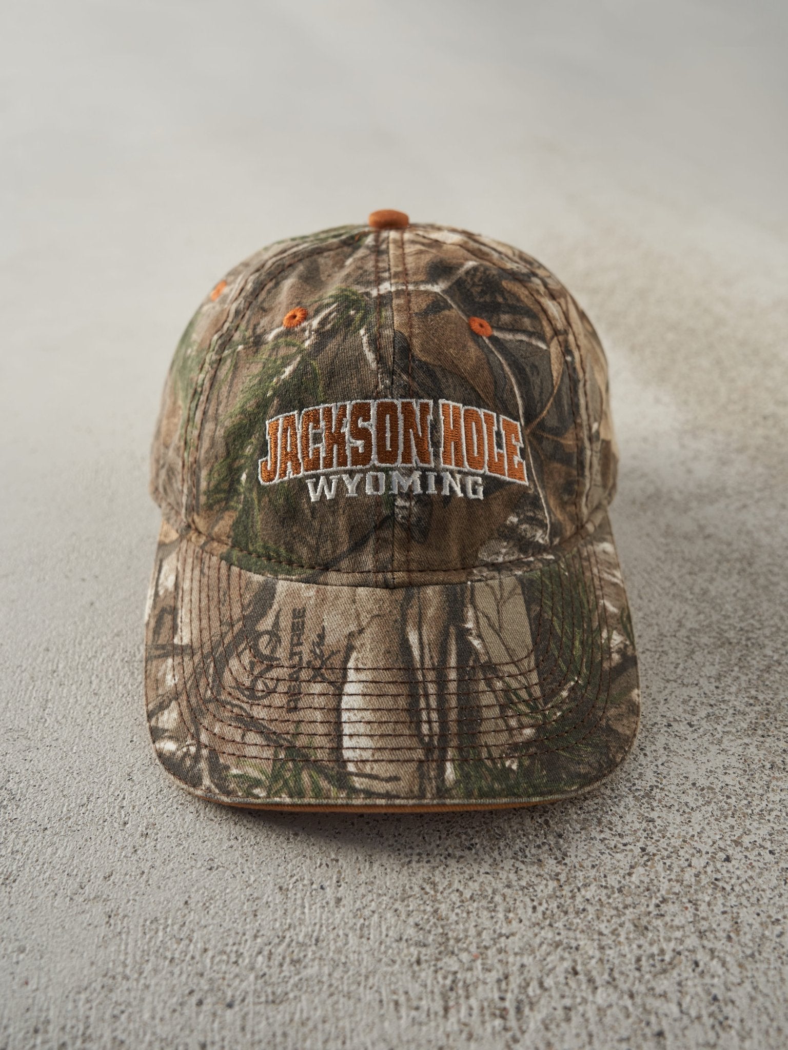 Vintage Y2K Realtree Camo Jackson Hole Wyoming Embroidered Strapback Hat