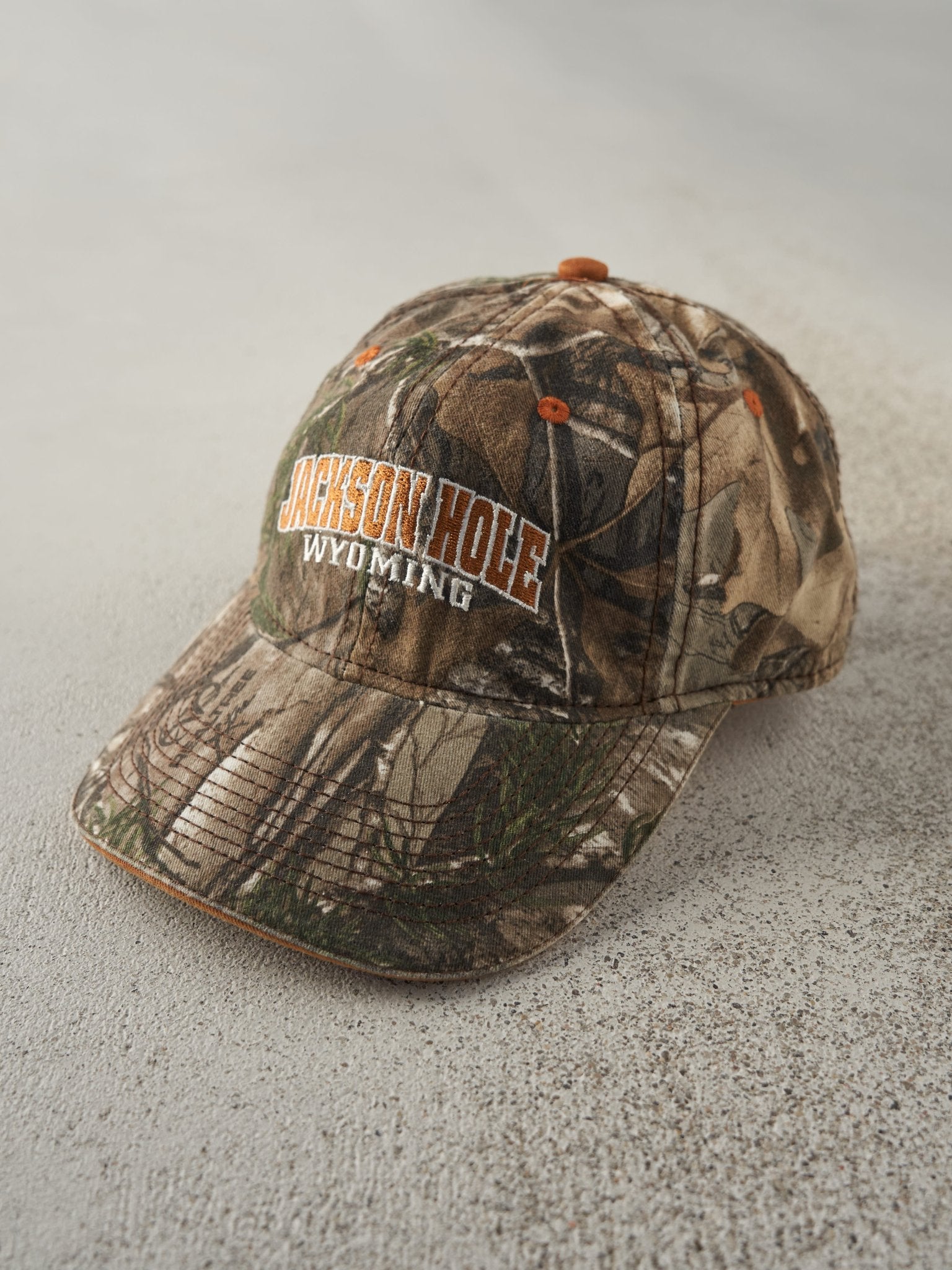 Vintage Y2K Realtree Camo Jackson Hole Wyoming Embroidered Strapback Hat