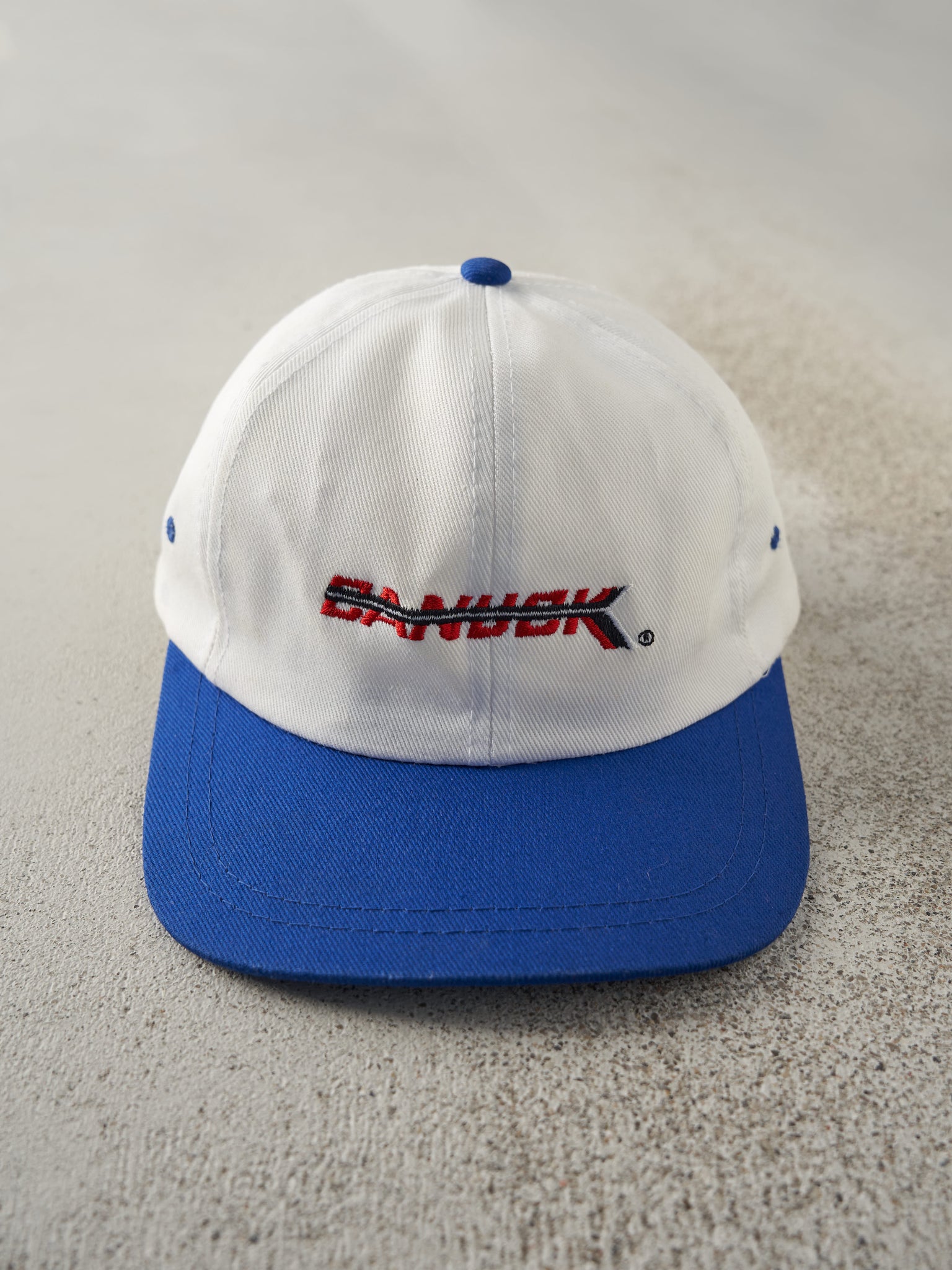 Vintage 90s White & Blue Canuck Embroidered Strap Back Hat