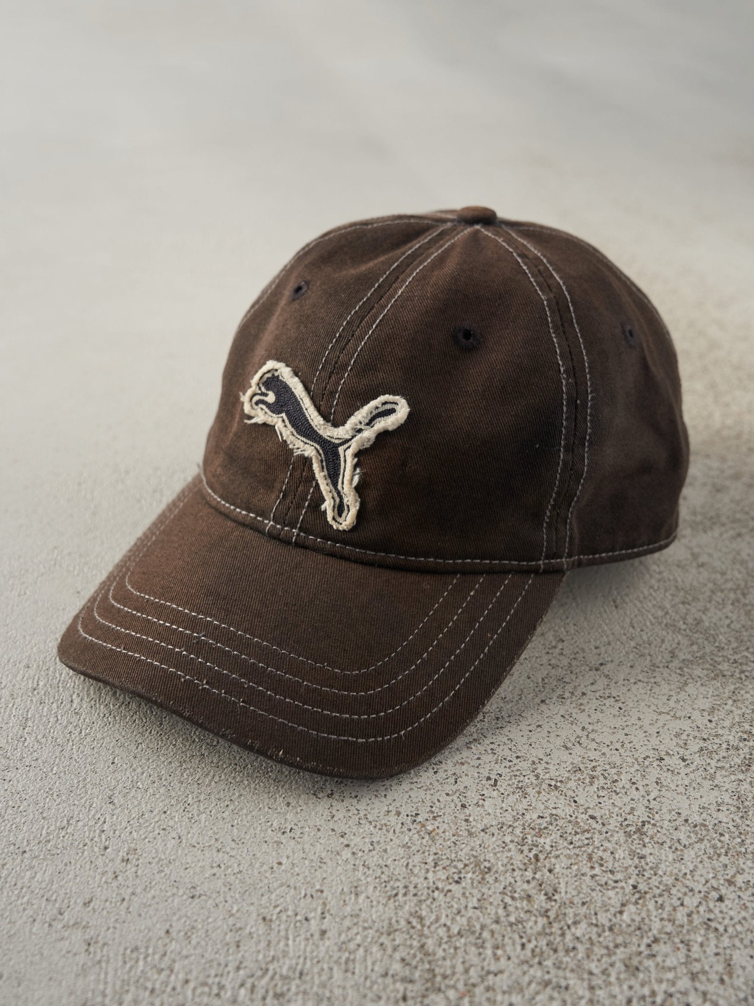 Vintage Y2K Sun Faded Black Puma Strapback Hat