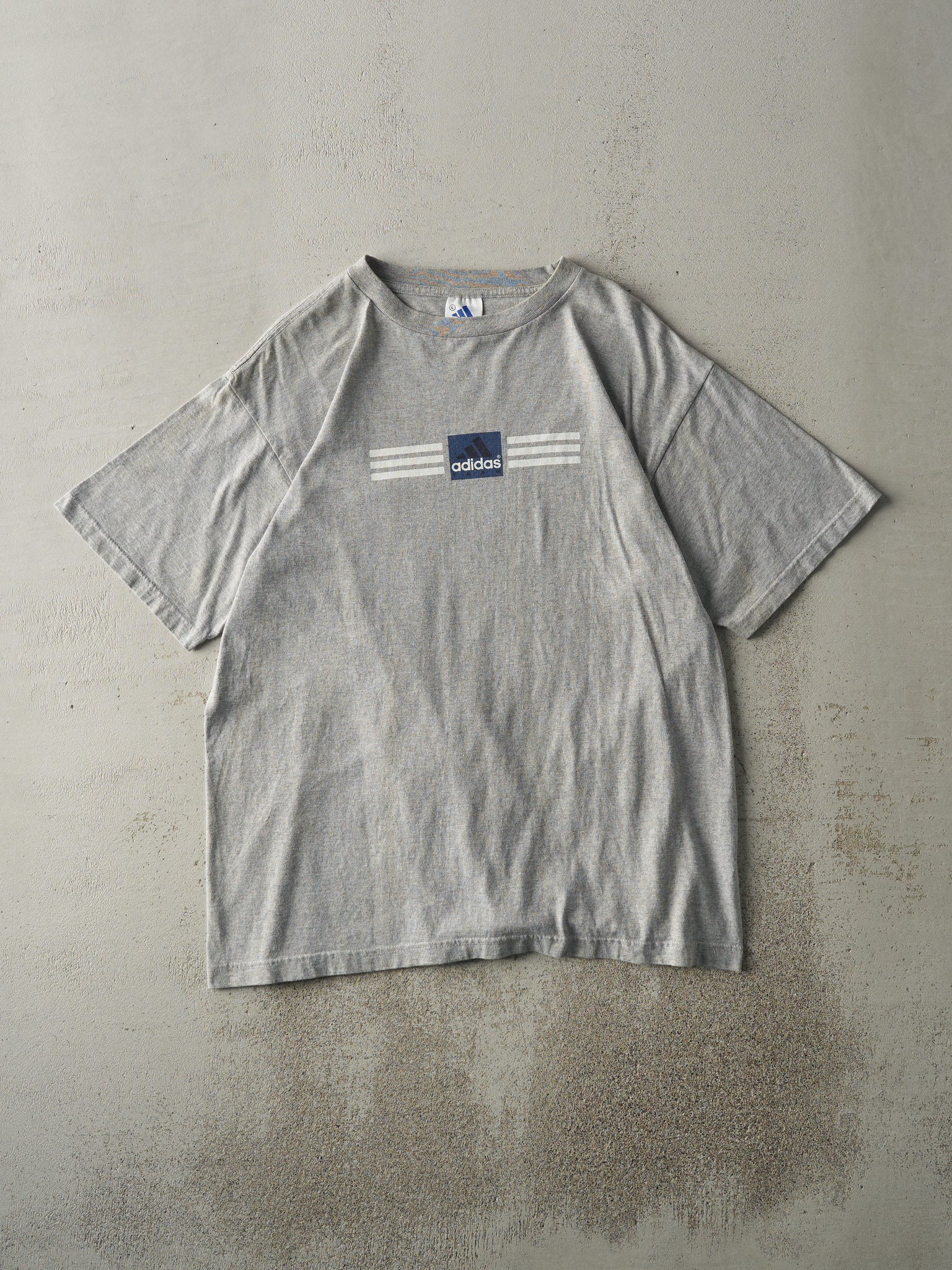 Vintage 90s Grey Adidas Team Logo Tee (M/L)