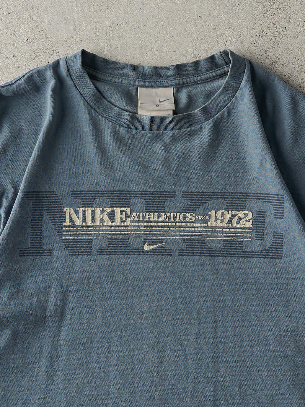 Vintage Y2K Slate Blue Nike Athletics Tee (M)