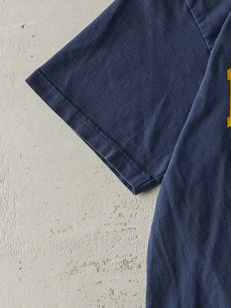 Vintage Y2K Navy Blue University of Michigan Tee (S/M)