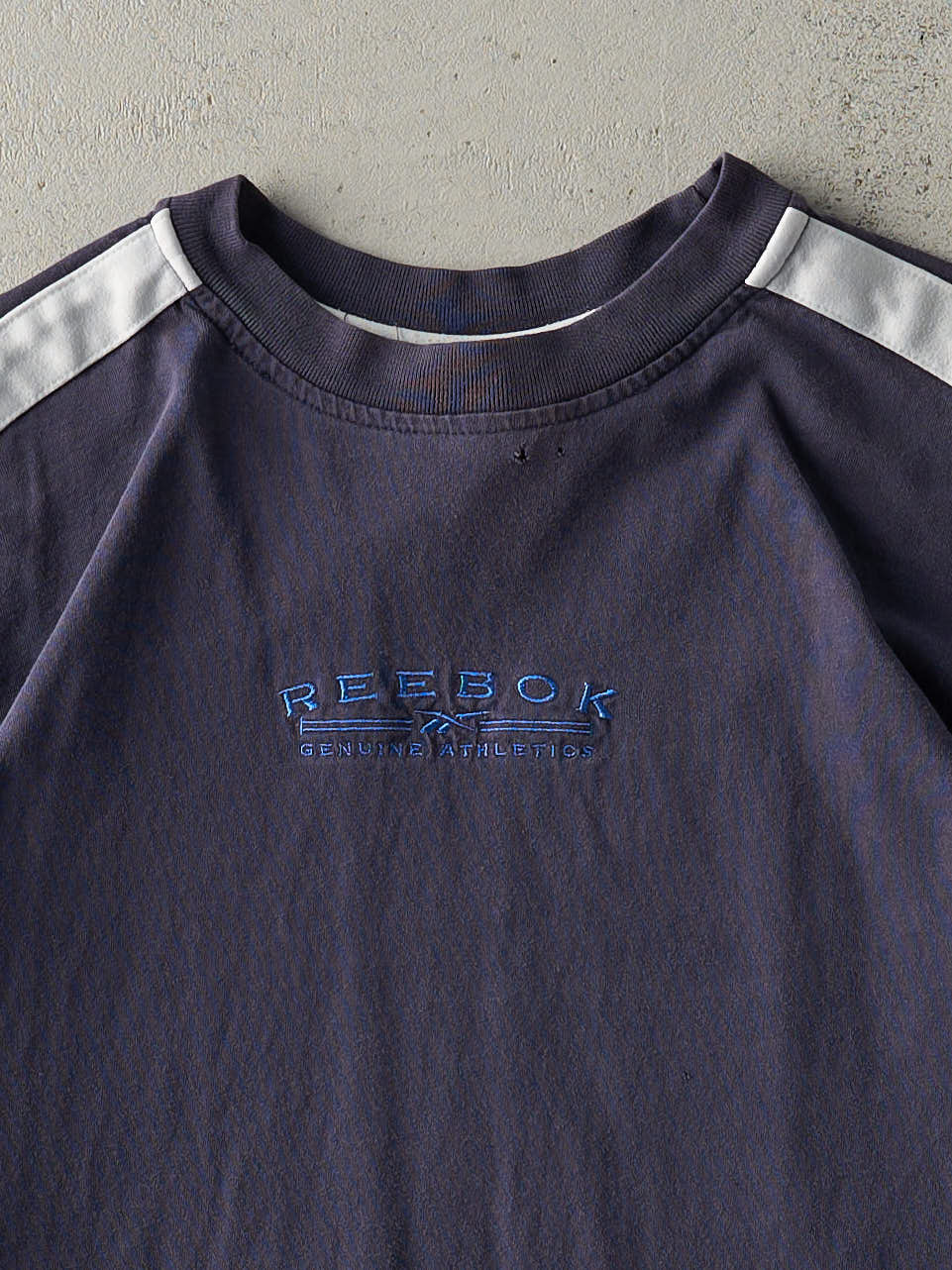 Vintage Y2K Navy Blue Embroidered Reebok Tee (L)