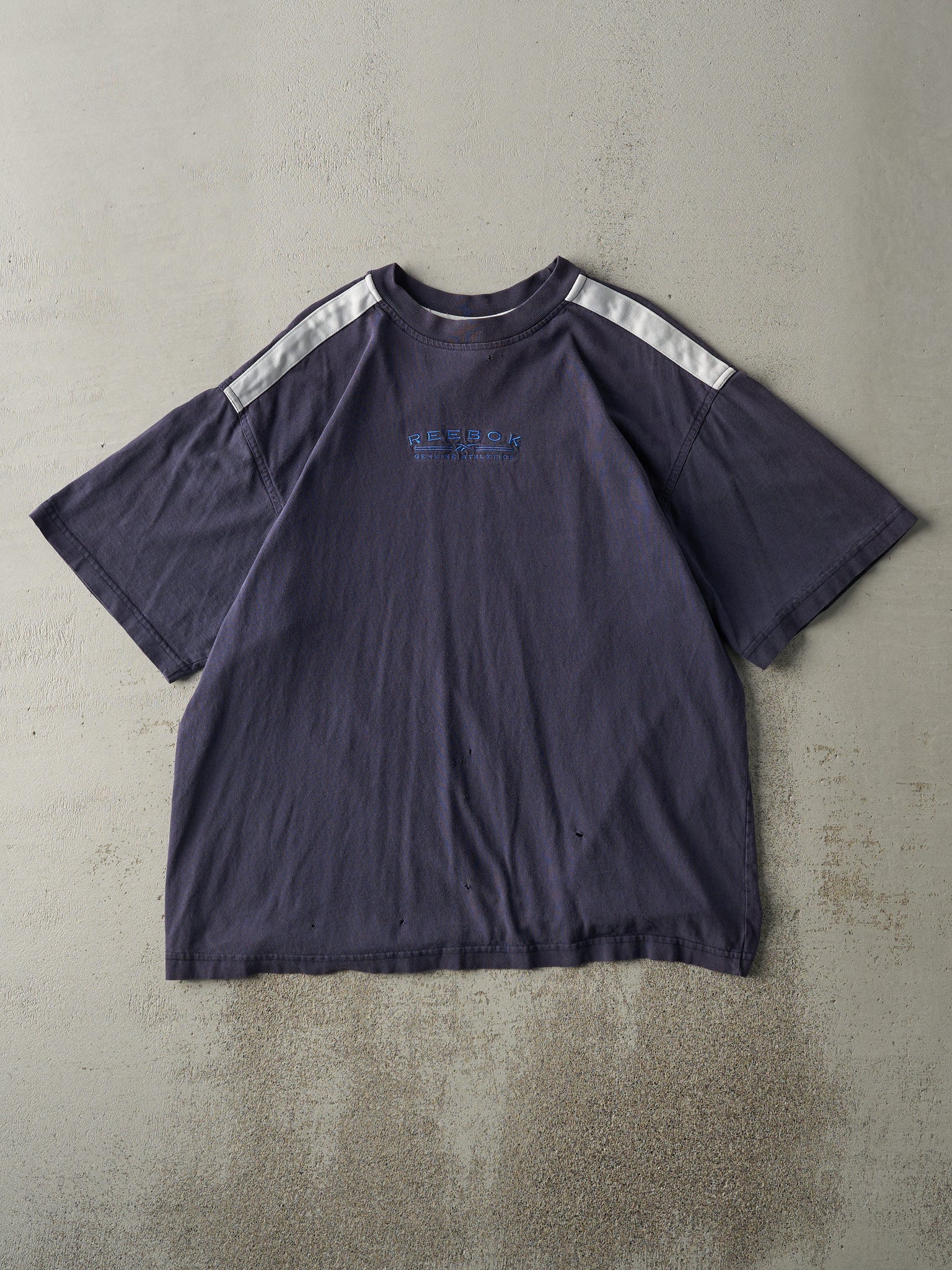 Vintage Y2K Navy Blue Embroidered Reebok Tee (L)