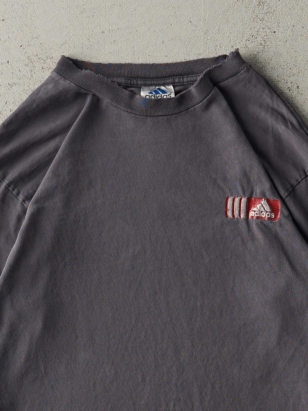 Vintage 90s Charcoal Grey Adidas Long Sleeve (S/M)