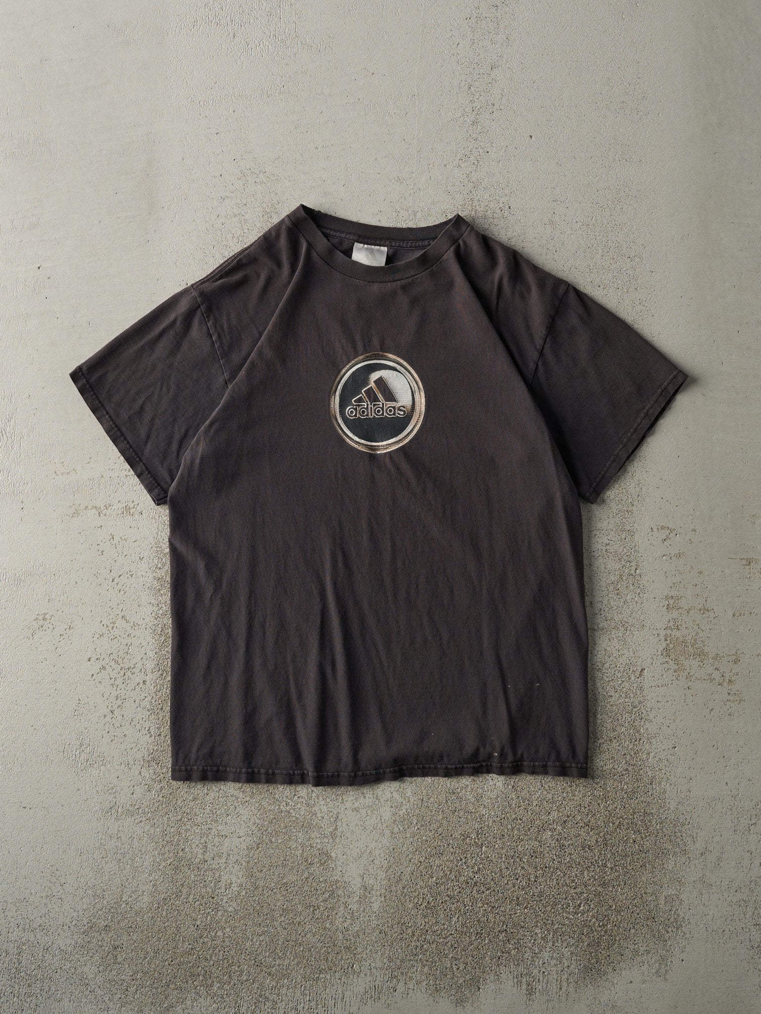 Vintage Y2K Faded Black Adidas Tee (S/M)